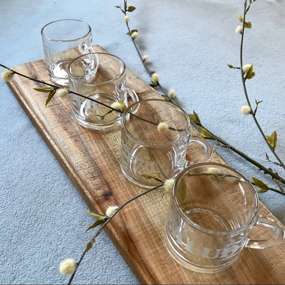 4 Glass Coffee Cups by Garrick